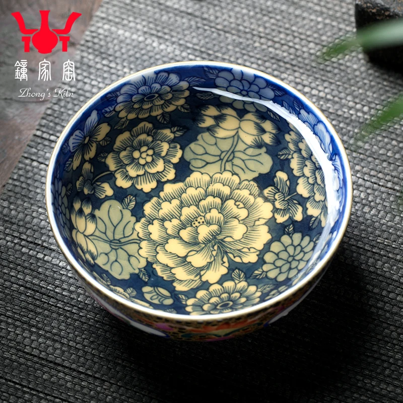 

kiln manually masters cup colored enamel triangle flowers pattern circle flower is high-grade ceramic kung fu tea set