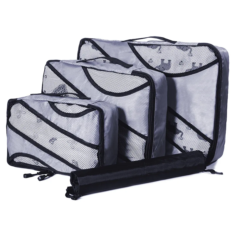 

New nylon material with mesh storage bag, compression bag, large capacity, foldable three-piece suit