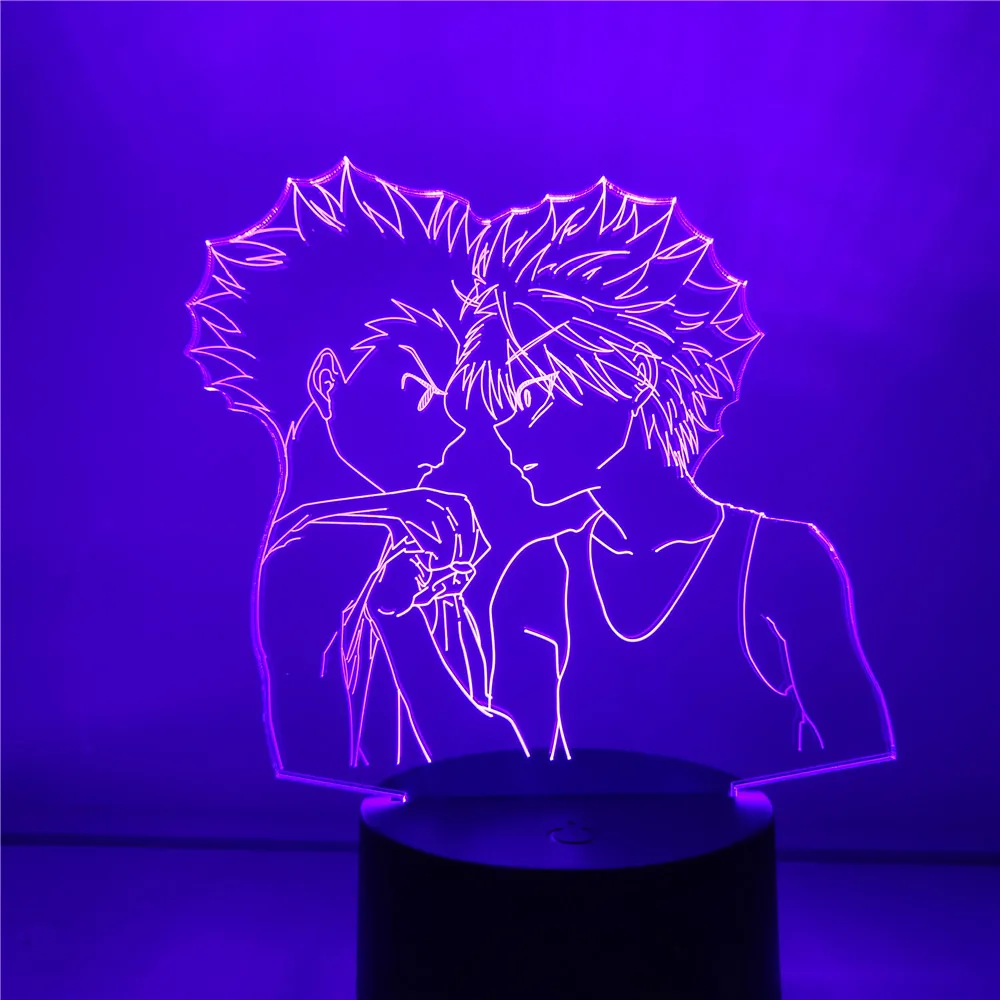 Охотник X Hunter 3D лампа Gon Freecss Killua Zoldyck фигурка светодиодный ночник аниме HXH игрушки