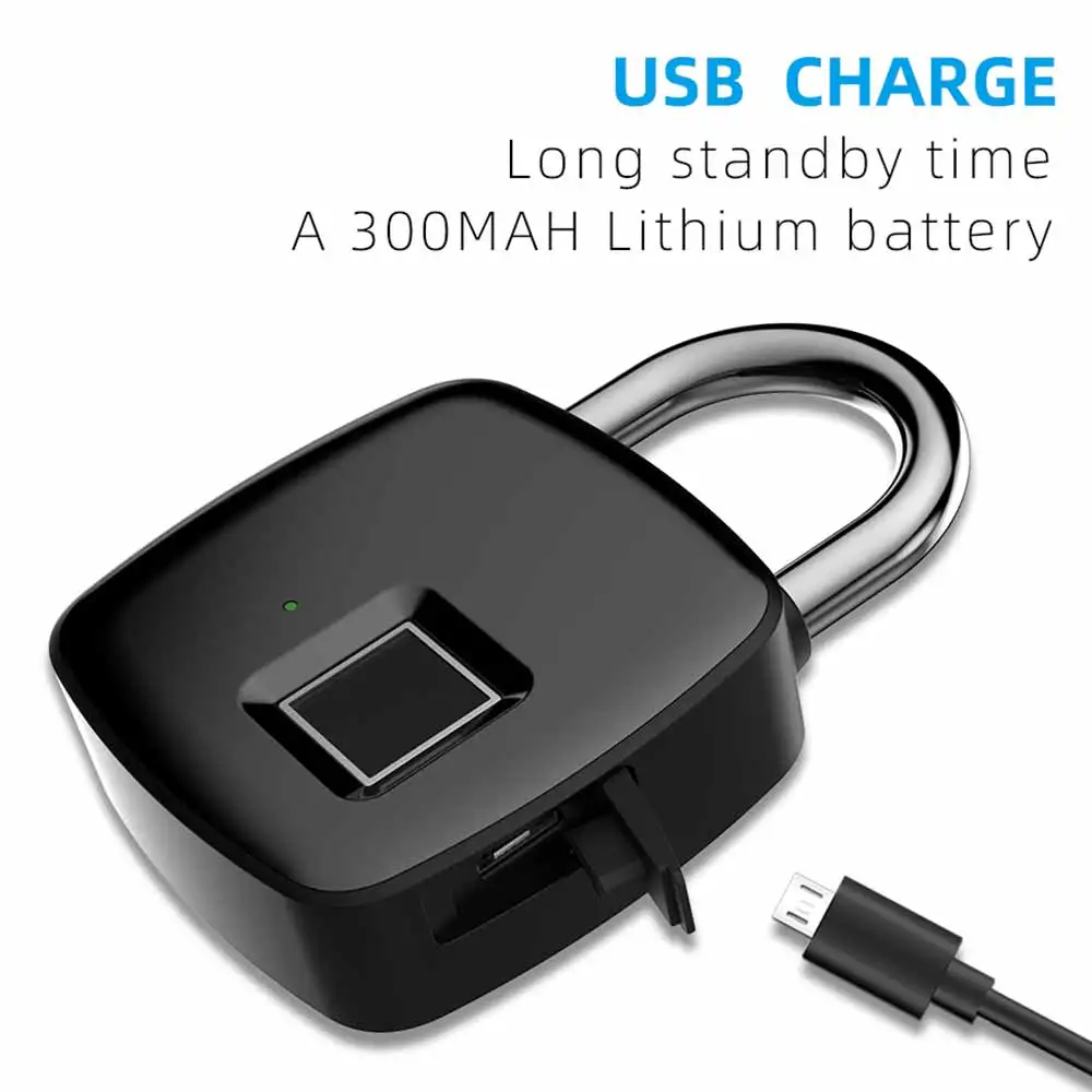 

P30+ Smart Fingerprint Lock Waterproof Touch Intelligent Safe Biometric Padlock USB Charging Bluetooth Connection Lock