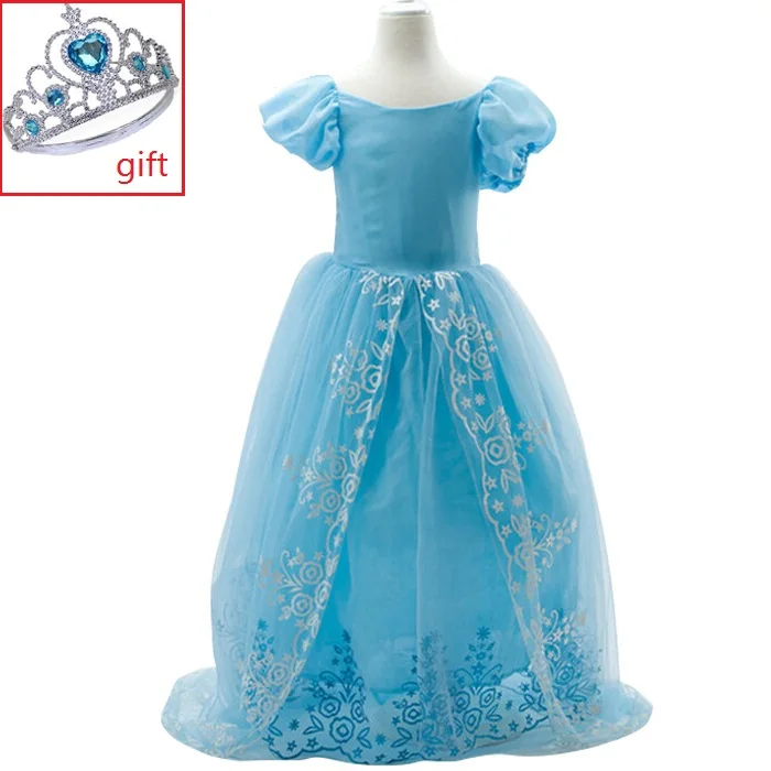 Vestidos infants платья для девочек детские костюмы на Год рождественское платье для вечеринок милые платья в стиле принцессы Эльзы Анны маскарадный костюм - Цвет: as picture