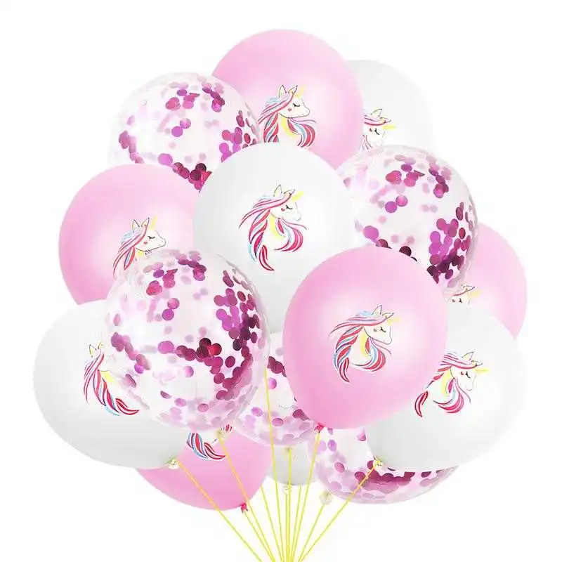 

Rose Gold Confetti Balloon Unicorn Party Decoration Pink Latex Unicorn Balloons For Birthday Party Decor 15 pcs 12 inches famous