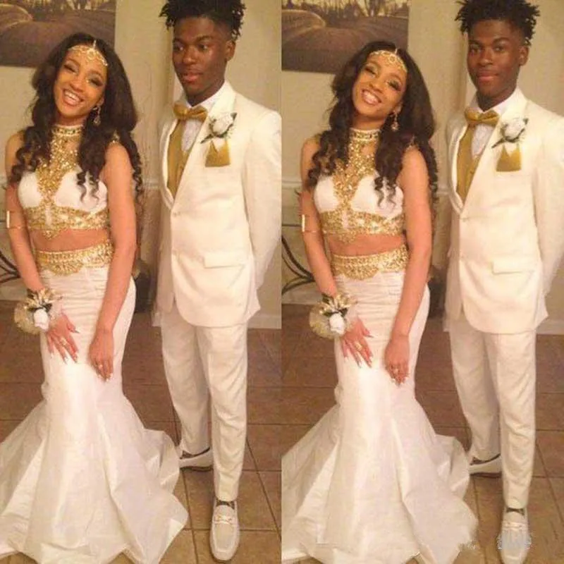 Сексуальное черное платье для выпускного вечера из двух предметов девочек белые