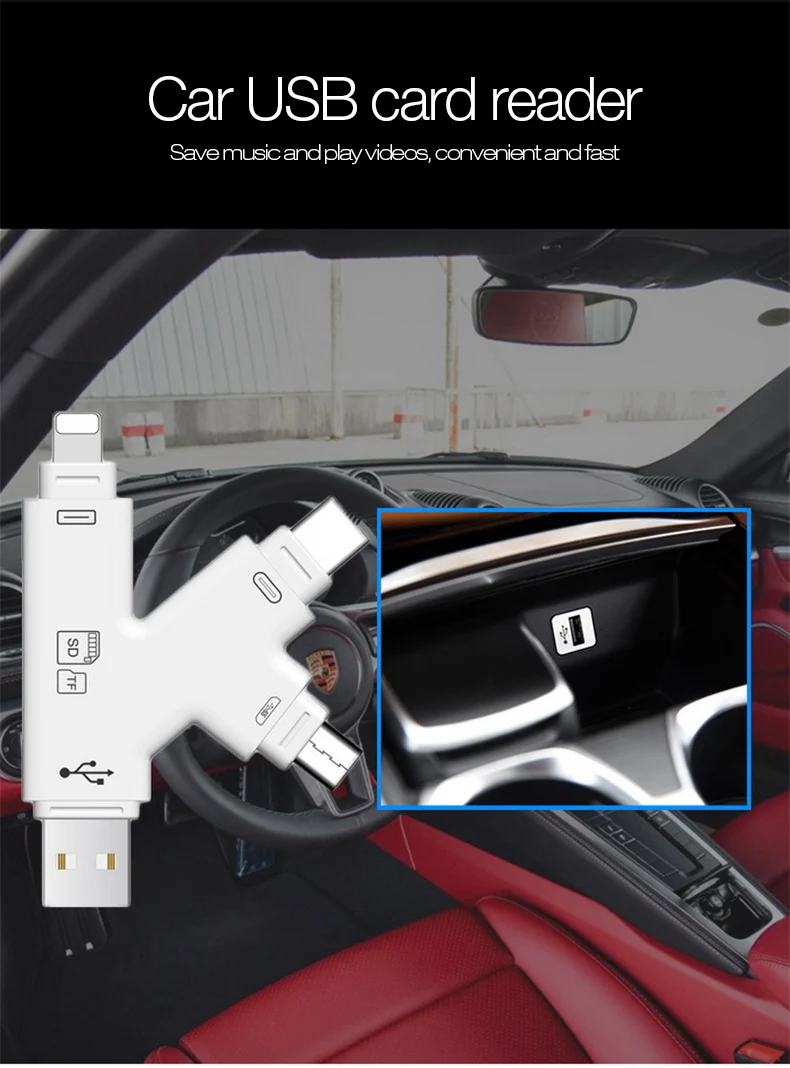 Утхай C80 быстрозаряжаемый Micro SD/TF OTG кард-ридер Multi чтения карт памяти мини-адаптер для iPhone 6/7/8 11 XR Plus iPod iPad OTG Картридеры