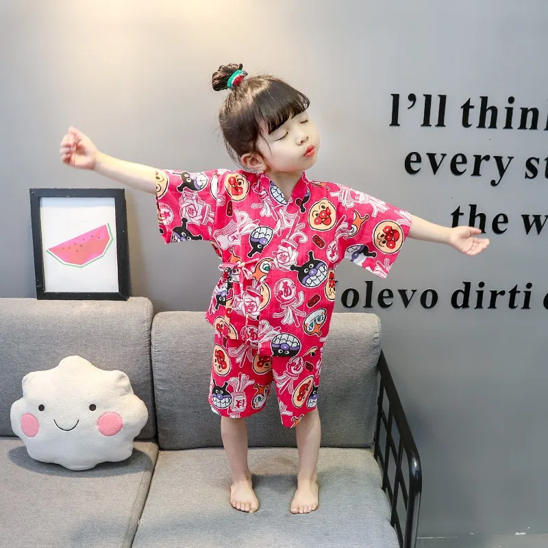 Традиционная юката в Восточном японском стиле для детей пижамы девочек одежда