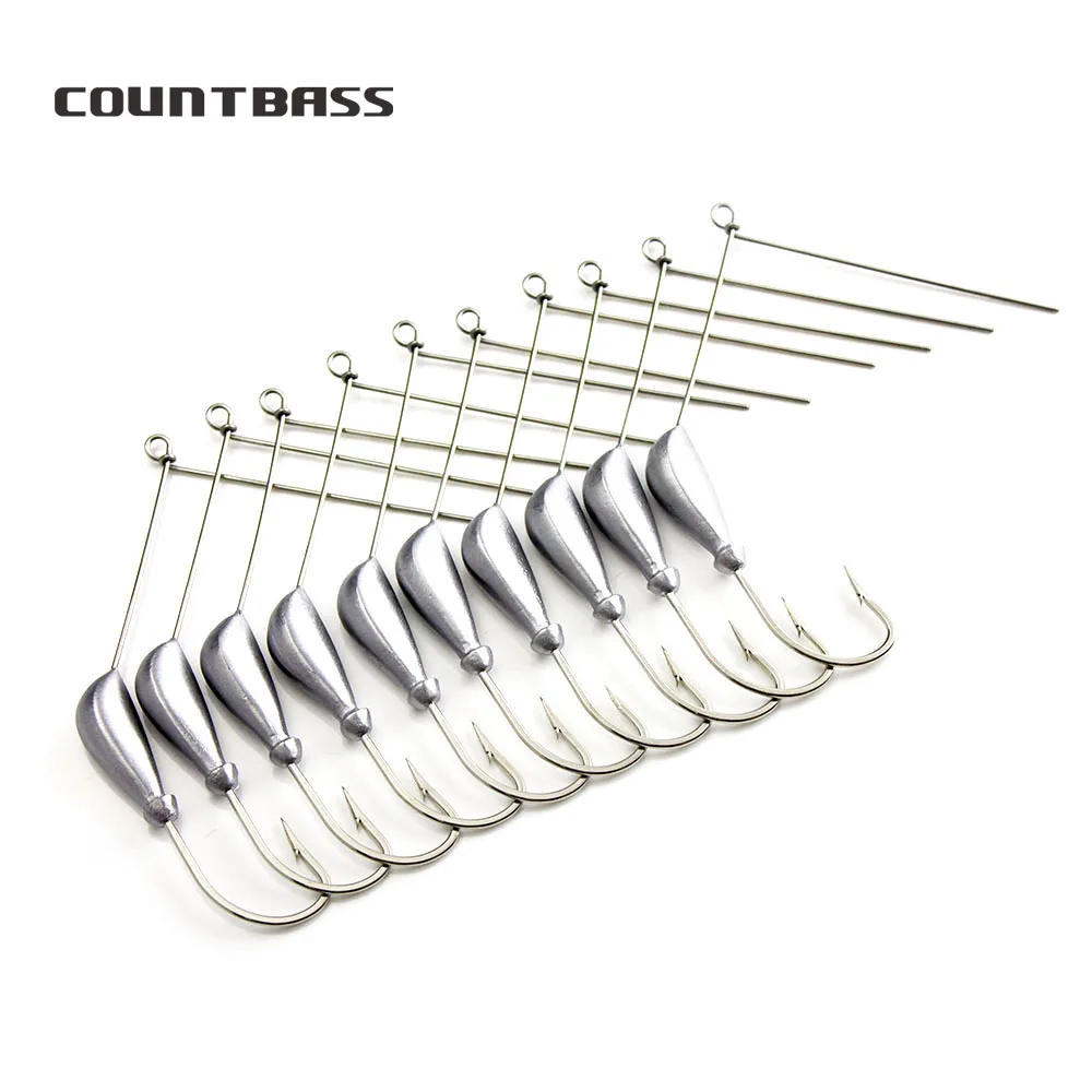 10 шт. COUNTBASS 1/8oz 1/4oz 3/8oz 1/2oz Неокрашенный вертушечная наживка с VMC крючок сделай сам