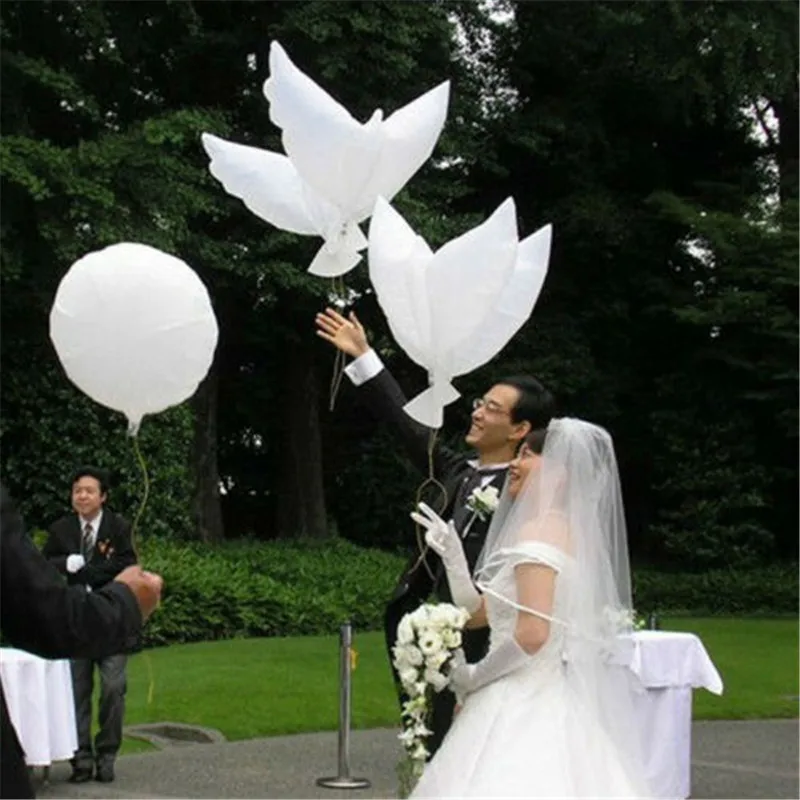 

105*42cm Factory Direct Cartoon Peace Pigeon Balloon Wedding Decoration Balloon White Pigeon Floating Air Balloon