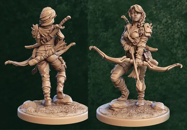 

1/32 56mm 1/24 75mm Resin Model Female Girl Archer Hunter Figure Miniatures Sculpture Unpainted RW-047