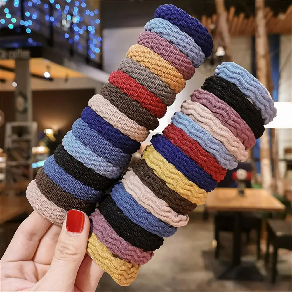 20 штук высокое качество однотонные Цвет эластичный Hairrope резинки для волос