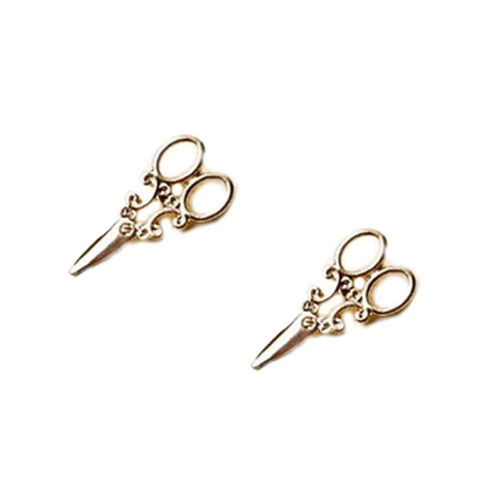 

Punk Gold Silver plated Creative Scissors Shape Studs Earrings for Women Girls Metal Party Stud Earring Statement Earrings