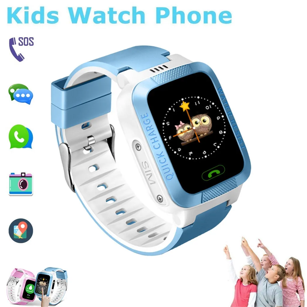 #20 Детские Смарт часы с камерой освещение сенсорный экран SOS Вызов LBS отслеживание
