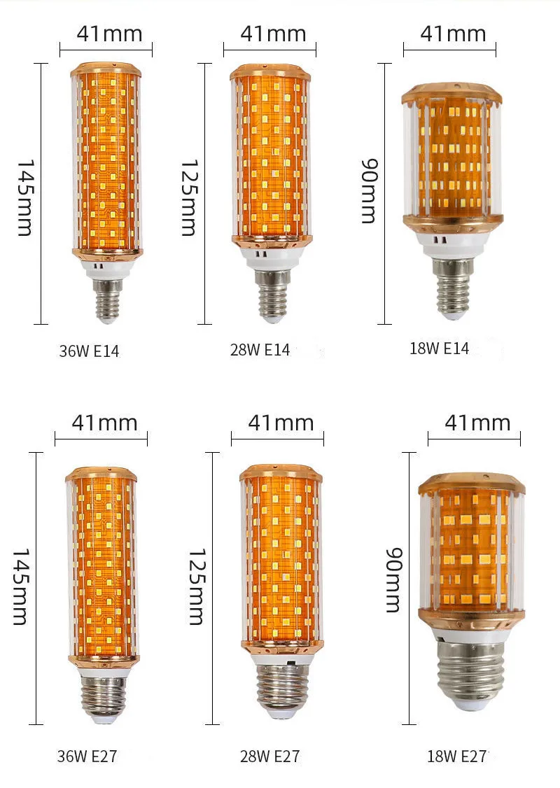 3 цвета преобразования светодиодный кукурузный светильник s 220V 18W 28W 36W SMD 2835 Лампы