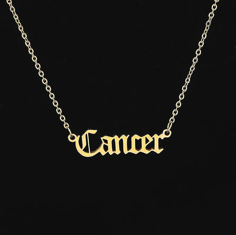 2020 Style Constellation Zodiac Necklaces Jewelry for Women Fashion Designed Letter Sagittarius Leo Collier | Украшения и