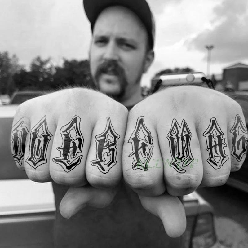 Водонепроницаемая Временная тату наклейка с буквенным словом поддельные флэш