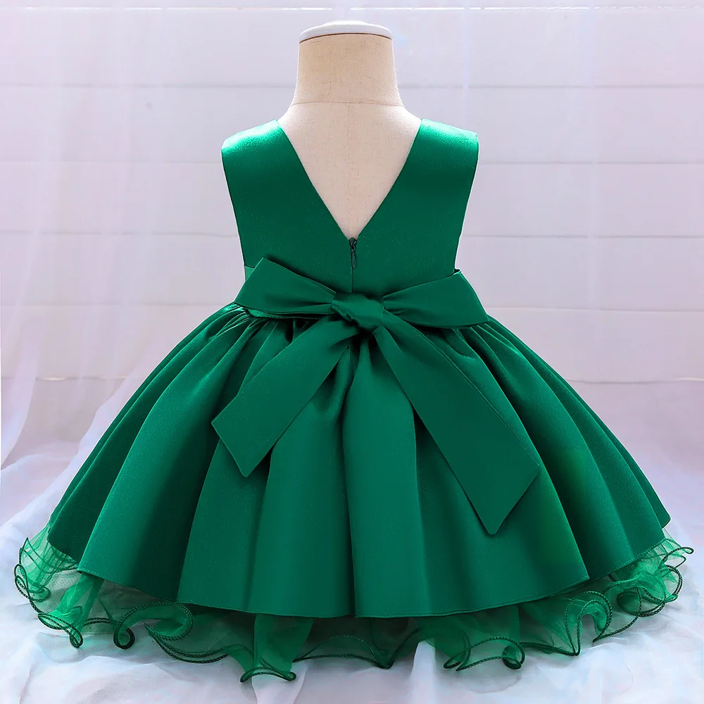 

2021 Summer Newborn Baptism Infant Ball Gown Baby Girl Dress Pageant Wedding Party Bowknot Flower Dresses Baby Clothes Lolita