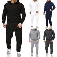 2022 2 pieceset mens fitness tracksuit casual sport pants top sweatsuit hoodie set dsa1