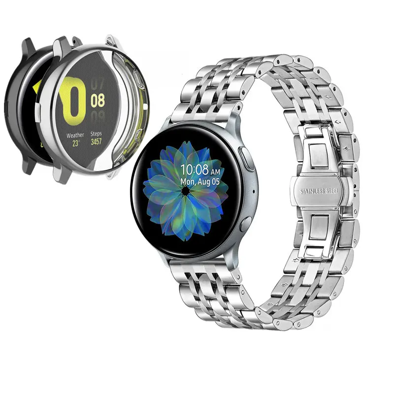 

Ремешок для часов Samsung Galaxy Watch Active 2, 44 мм, 40 мм, из нержавеющей стали