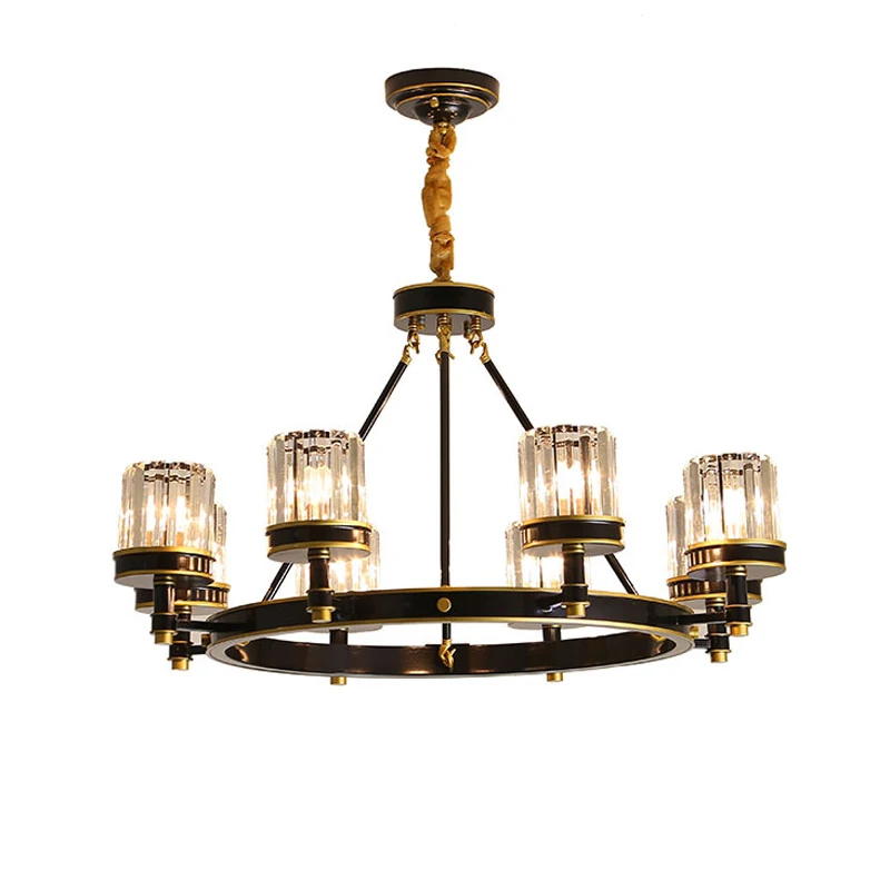 Американская Роскошная стеклянная Хрустальная светодиодная Подвесная лампа