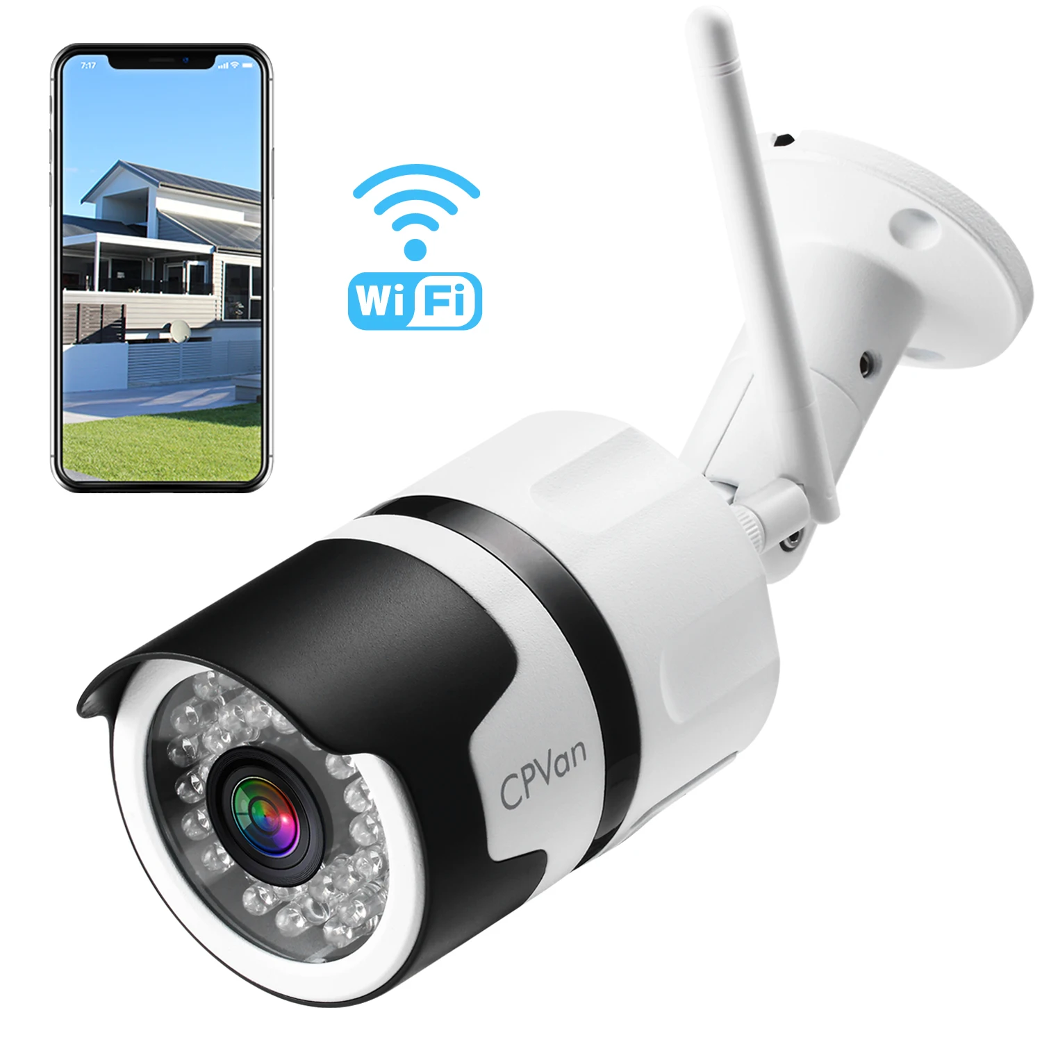 CPVan HD 1080P Беспроводная ip-камера, уличная камера безопасности, IP66 Водонепроницаемая камера наблюдения, ночная версия, обнаружение движения, 2-Way Talk