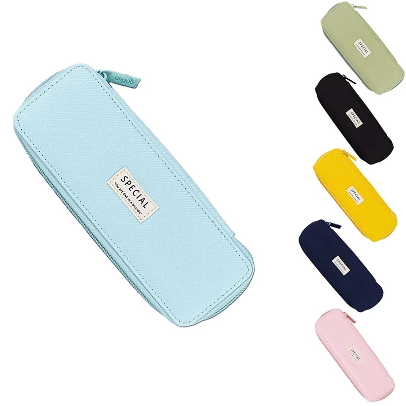 

Angoo Canvas Pencil Case,Stylish Simple Pencil Bag with Zipper,Durable Compact Pencil Pouch,Portable Stationery
