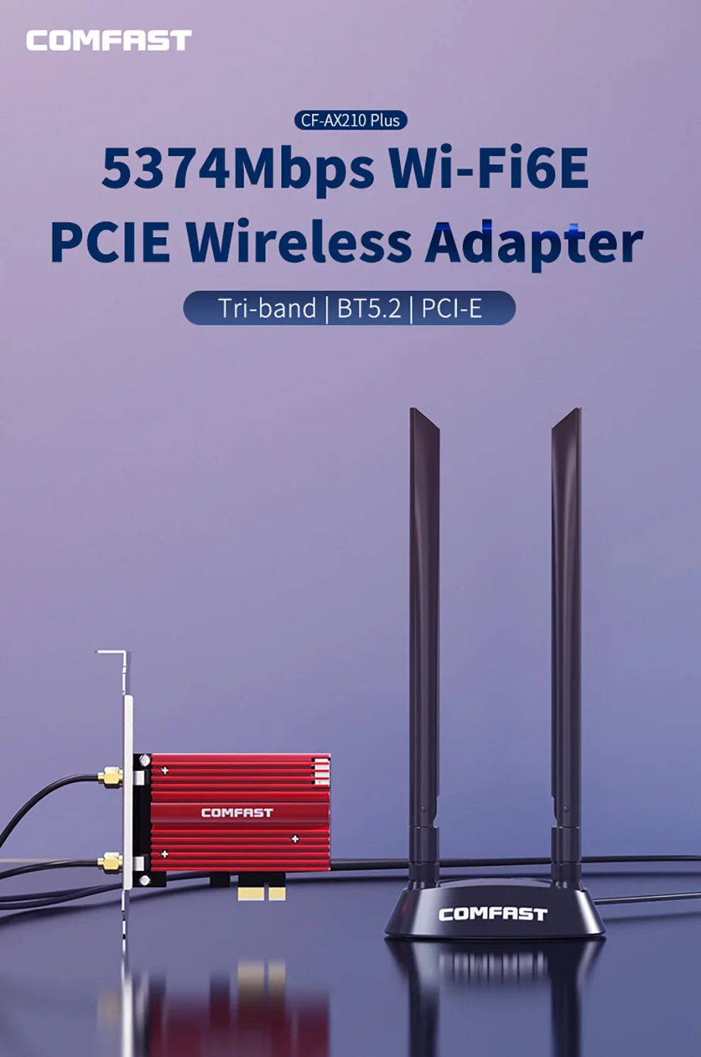 Tri band Wi-Fi 6E AX210 Bluetooth 5.2 беспроводной 3000/5374 Мбит/с 2 4G/5 ГГц/6G WiFi 802.11AX/AC PCI Express сетевой