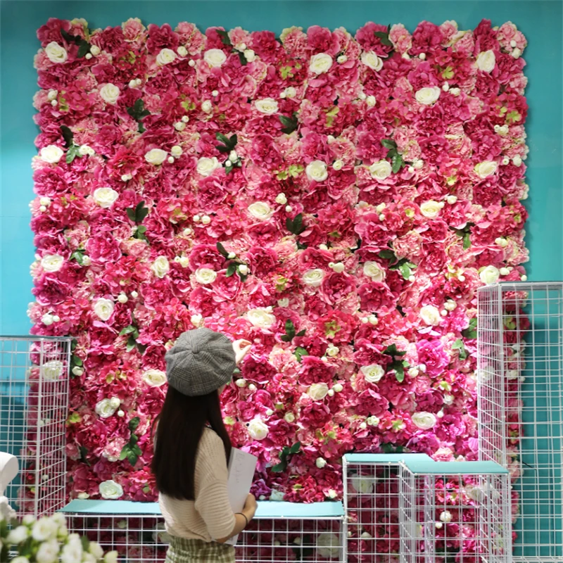 

Aritificial Silk Rose Flower Wall Panels Decoration Flowers For Hotel Wedding Baby Shower Birthday Party Photography Backdrop