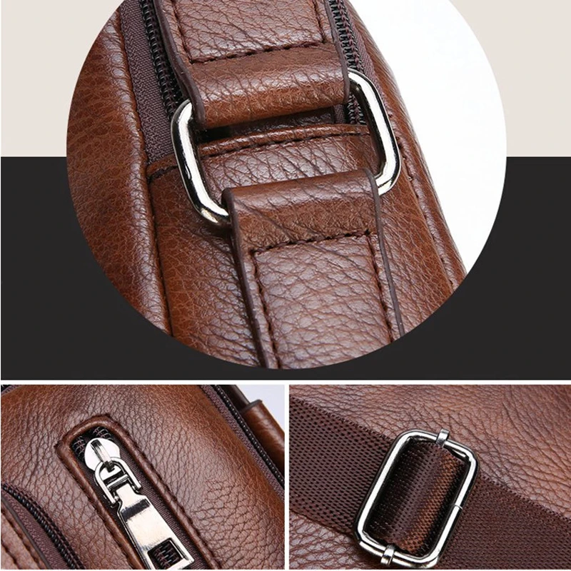

New Retro Casual Men Shoulder Bag Vintage Crossbody Bags Men Messenger Bags Tote Bag High Quality Male Bag PU Leather Handbag