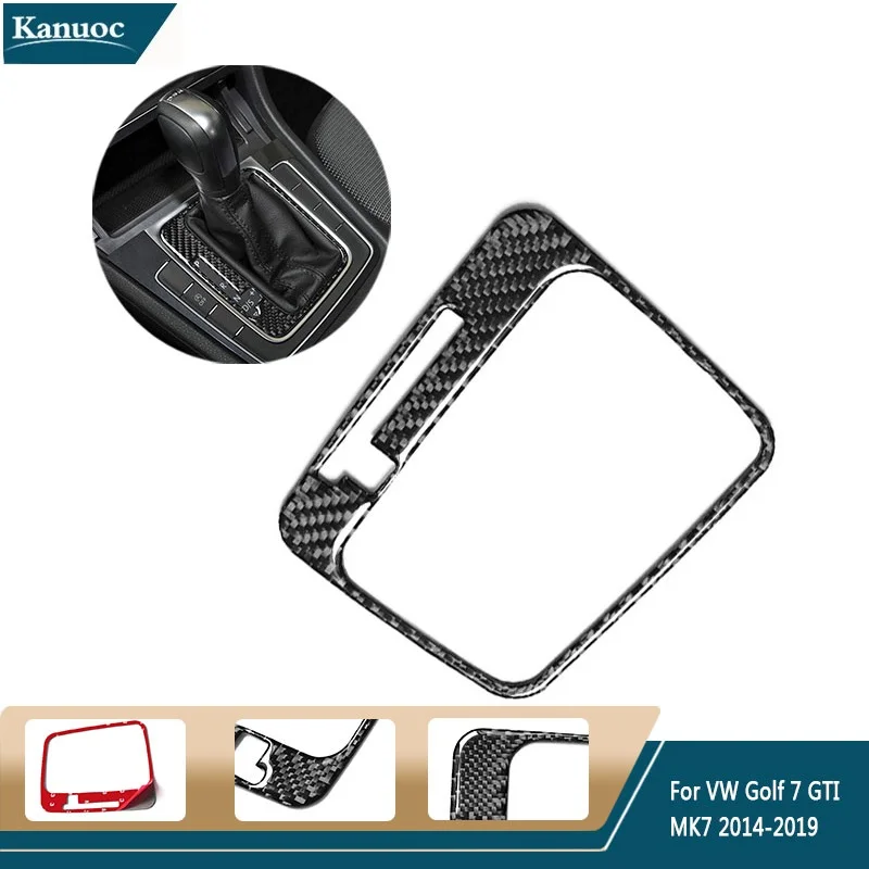 

2Pcs Carbon Fiber Interior Gear Shift Box Panel Cover For Volkswagen VW Golf 7 GTI MK7 2014-2019 Automotive Goods