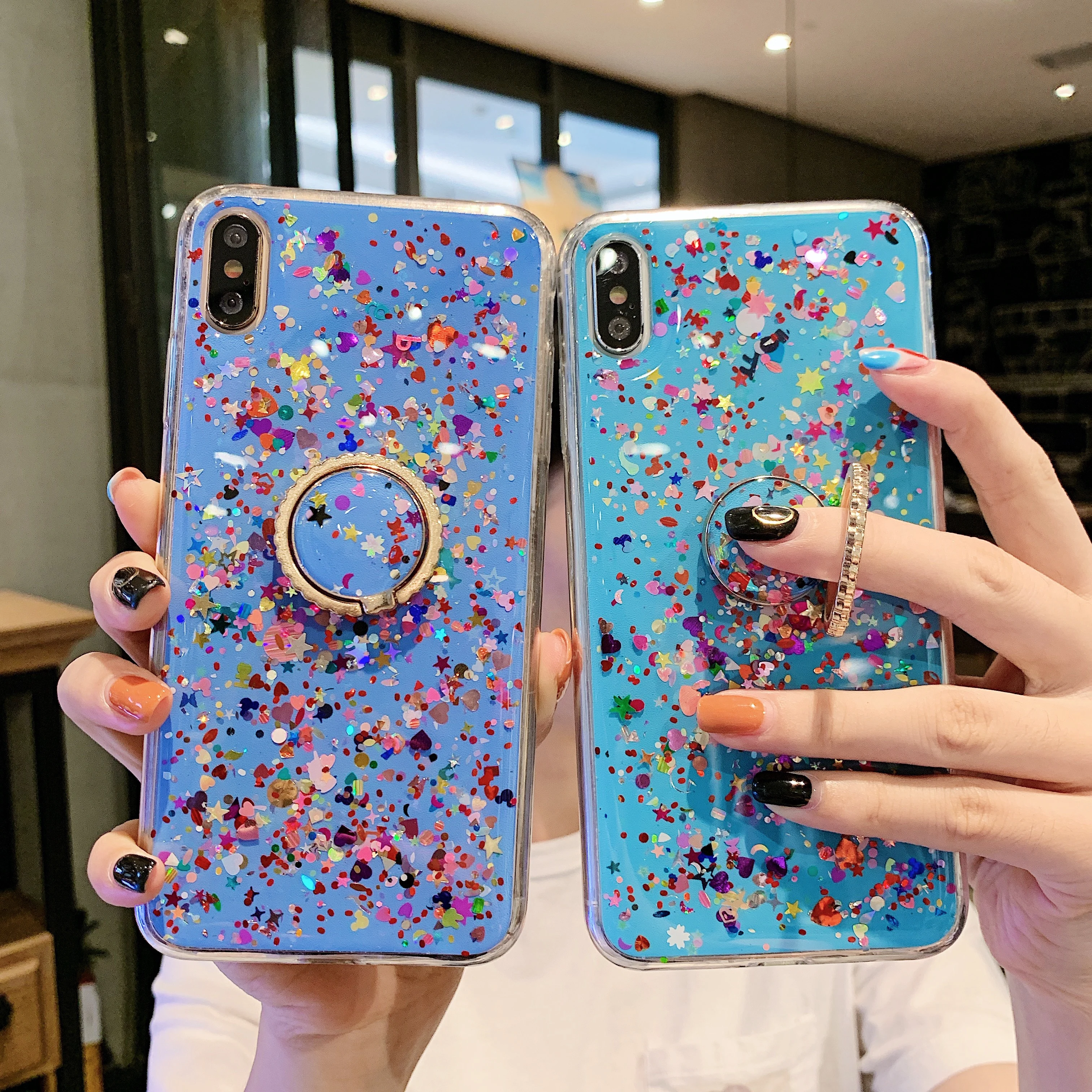 Блестящее кольцо с блестками для huawei P30 Pro, чехол для huawei P20 Lite mate 20 pro Y9 Y7 Honor 20 Pro10I, задняя крышка для телефона