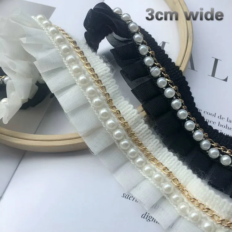 Шифоновые бусины цепочка ручная работа кружево сделай сам Детские манжеты