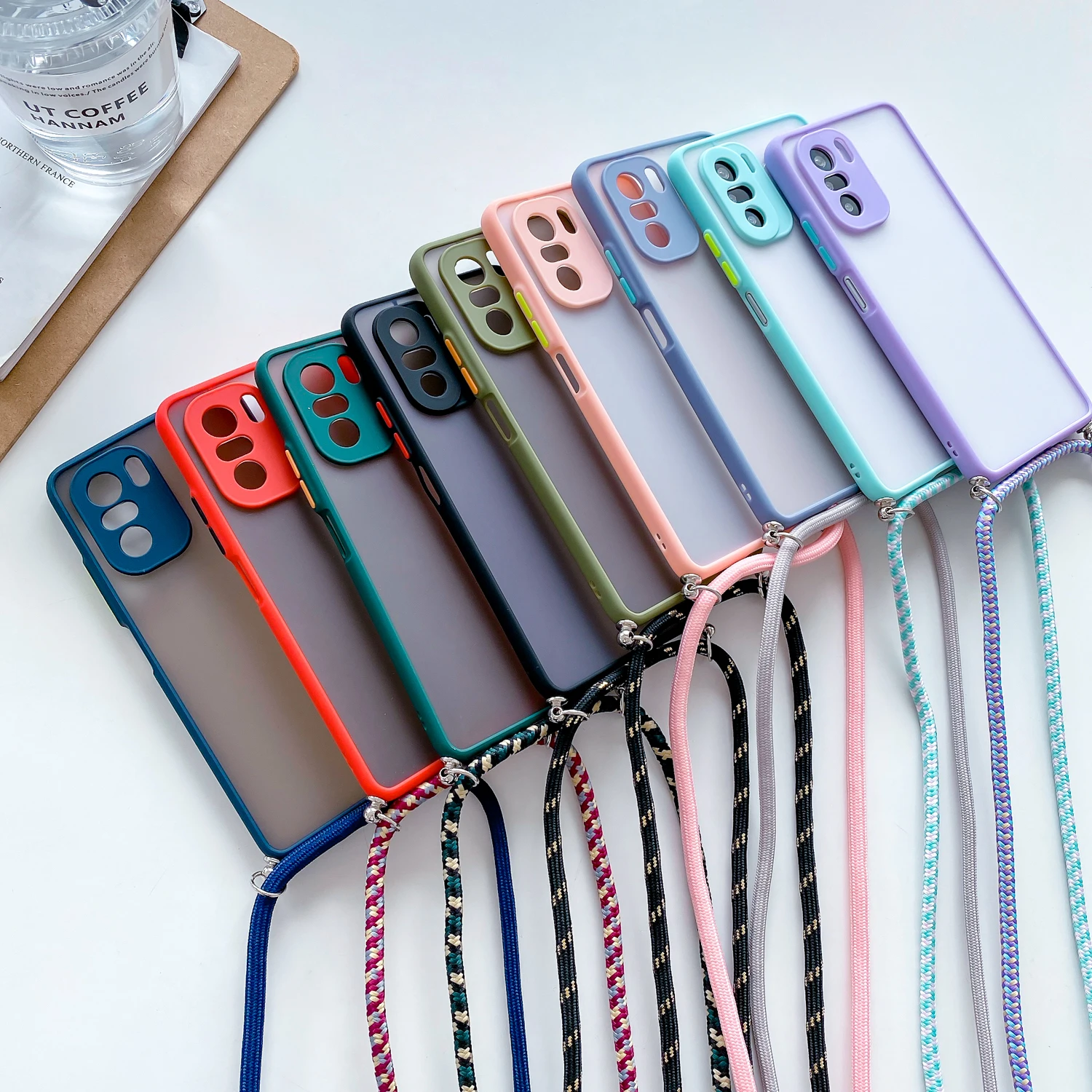 Crossbody Lanyard Hang Neck Strap Case For Xiaomi Redmi Note 10 Pro 5G 9 8 7 10S 9T Mi 11 Lite 10T POCO X3 NFC M3 F3 Clear Cover images - 6