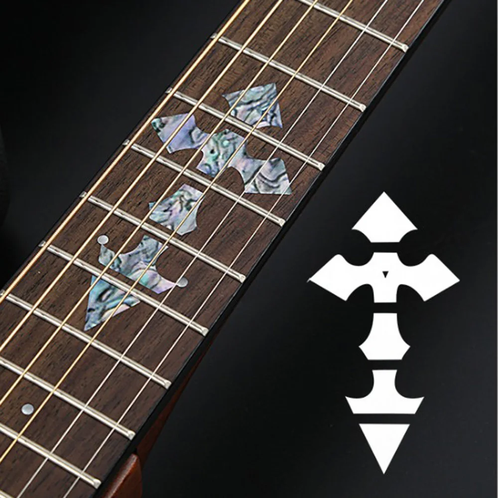 elektrische akustische gitarre aufkleber bass inlay aufkleber ultra dünne griffbrett aufkleber für gitarre zubehör kreuz inlay decals f