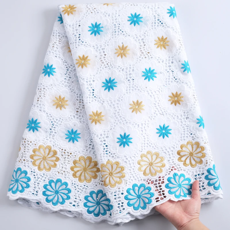 

Dubai Cotton Lace Swiss Voile Lace In Switzerland With Stones African Dry Lace Fabric High Quality Nigerian Wedding Laces Y1822