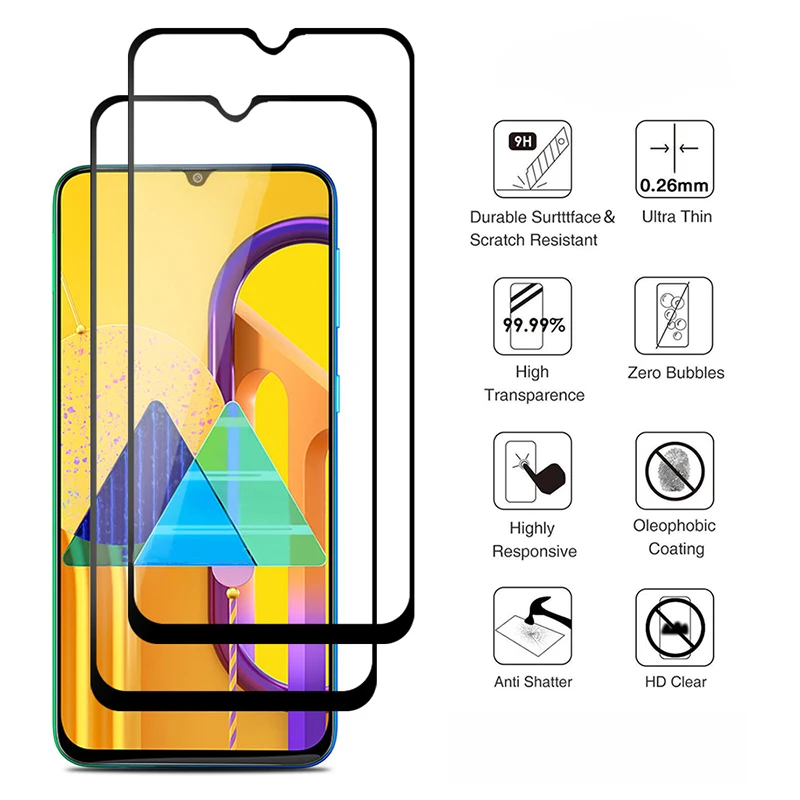 

9H Tempered Glass For Samsung Galaxy M30S M30 Screen Protector for samsung M30s m 30s m30 S Full Covered phone case Safety film
