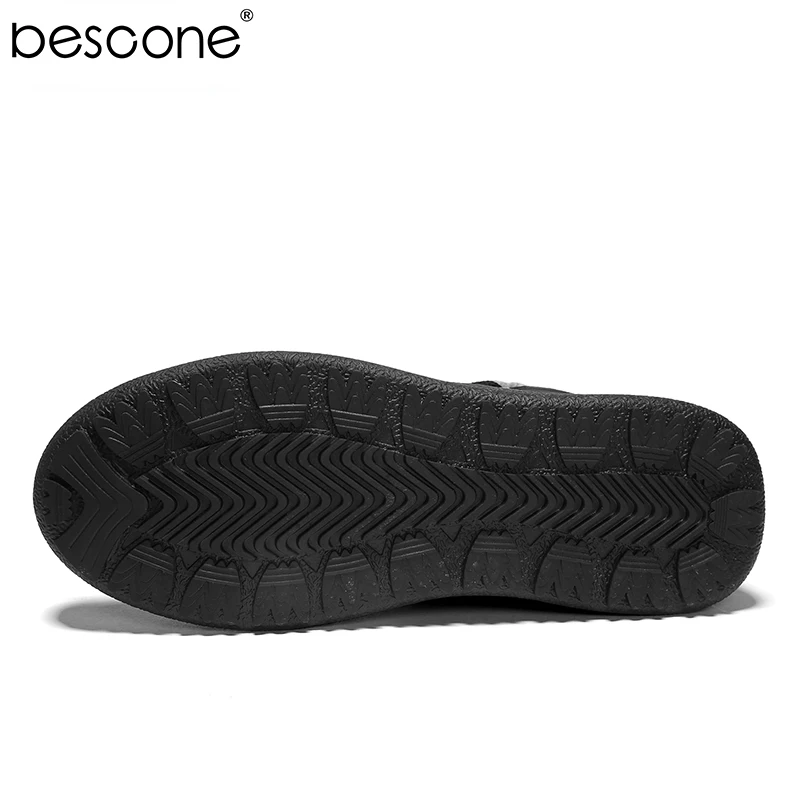 BESCONE/мужские зимние ботинки водонепроницаемые теплые хлопковые с Плюшевым Мехом