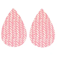 broken chevron with white on pink earrings pencil printed lightweight teardrop valentines day stock