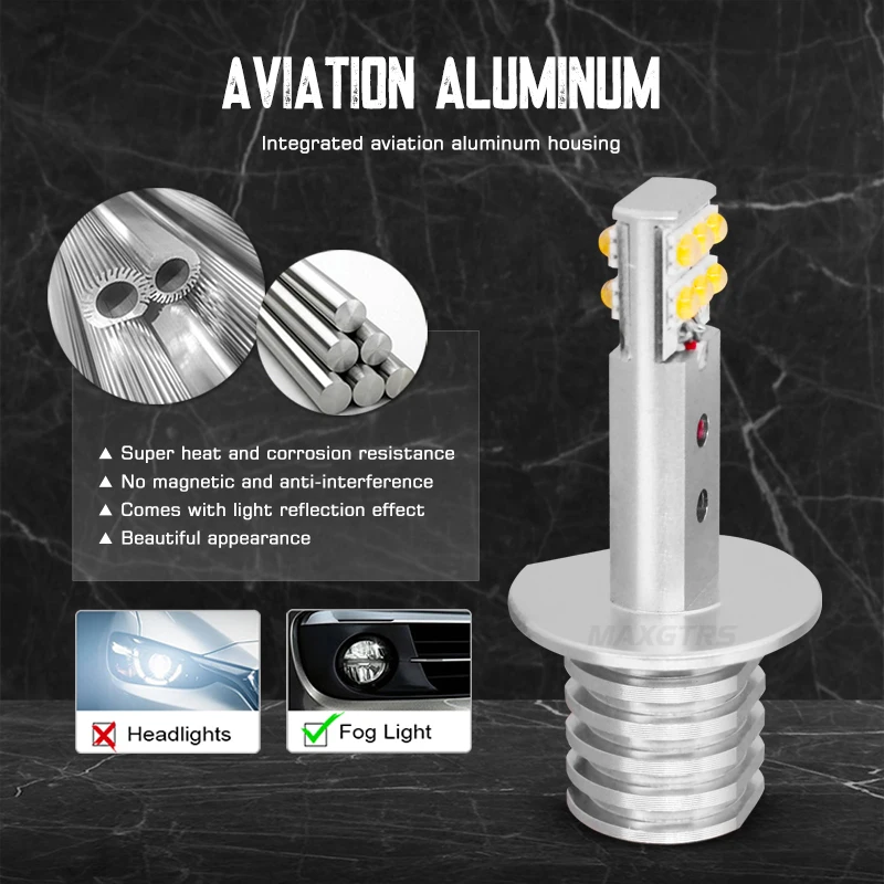 Светодиодный Суперяркий автомобильный противотуманный светильник H1 H3 2 шт. 12 SMD В