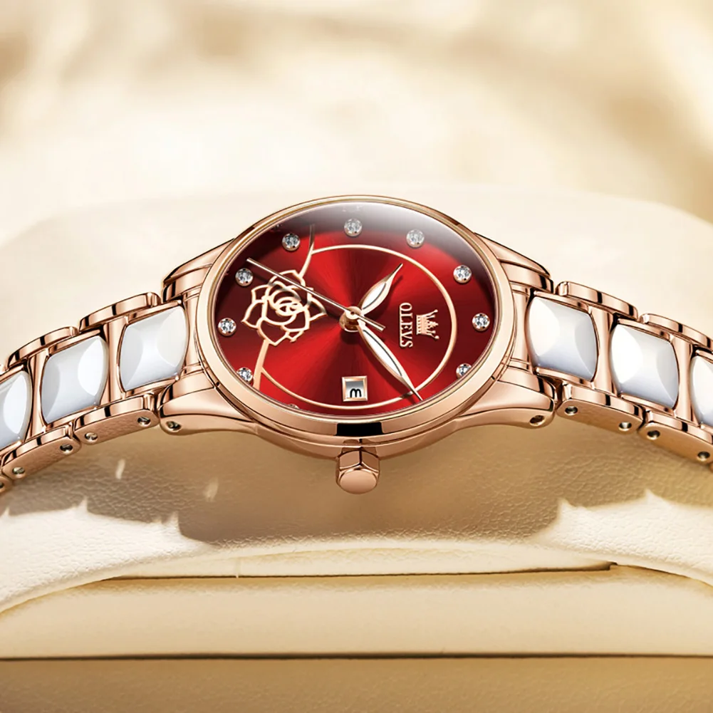 

Luxury Brand Women Watches Ceramic Ultra ThinQuartz Wrist Watch Ladies Slim with Date Fashion Bracelet Gift Set montre femme