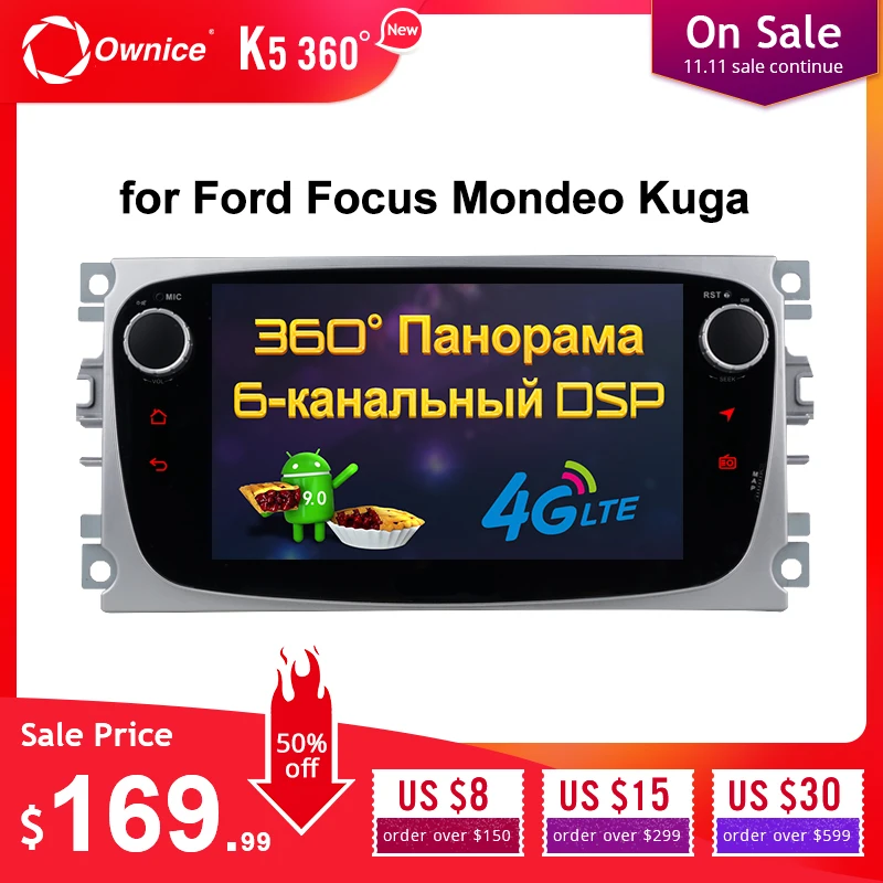 Ownice K1 Автомобильный мультимедийный плеер Android gps 2 Din dvd-плеер автомобиля для FORD/Focus/S-MAX/Mondeo/C-MAX/Galaxy автомобиль радионавигационная