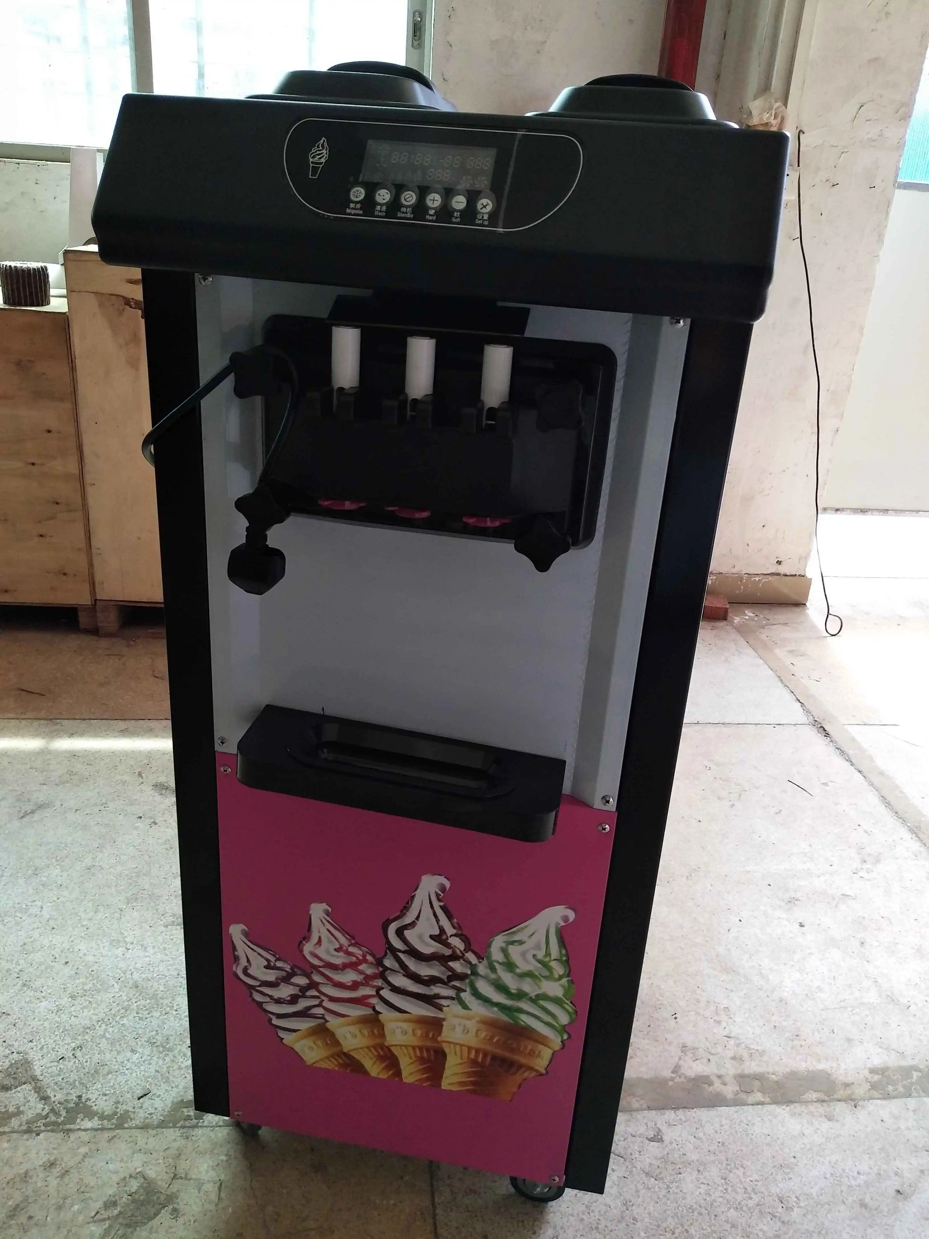 R410a газовая коммерческая машина для производства мягкого мороженого с 3 вкусами