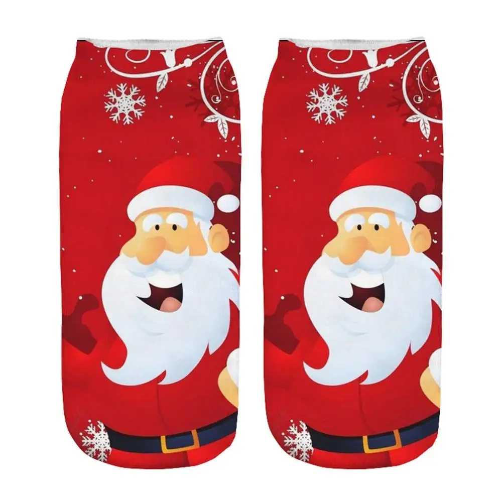 Casual Work Women Socks 3D Christmas Santa Sock Xmas Ladies Soxs Meias Elk Printing Medium Sports Lovely Female Chaussette | Женская
