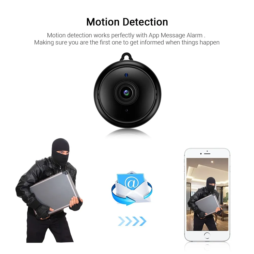

Mini camera V380 Bluetooth APP maximum 128G Night vision monitoring baby room camera Anti-theft at outdoor entrance