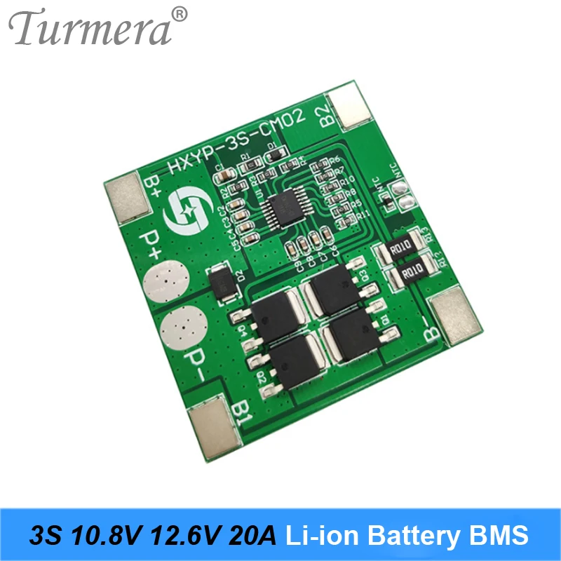 Turmera 3S 20A BMS 10 8 В 12 6 18650 литиевая защитная плата для аккумулятора отвертки и