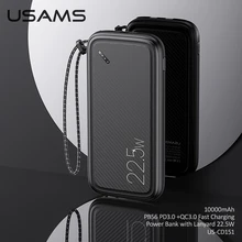 USAMS 10000mAh 22.5W PD3.0 QC3.0 Fast Charging Power Bank For iPhone 12 11 Pro Max Huawei Xiaomi Type C Port External Battery