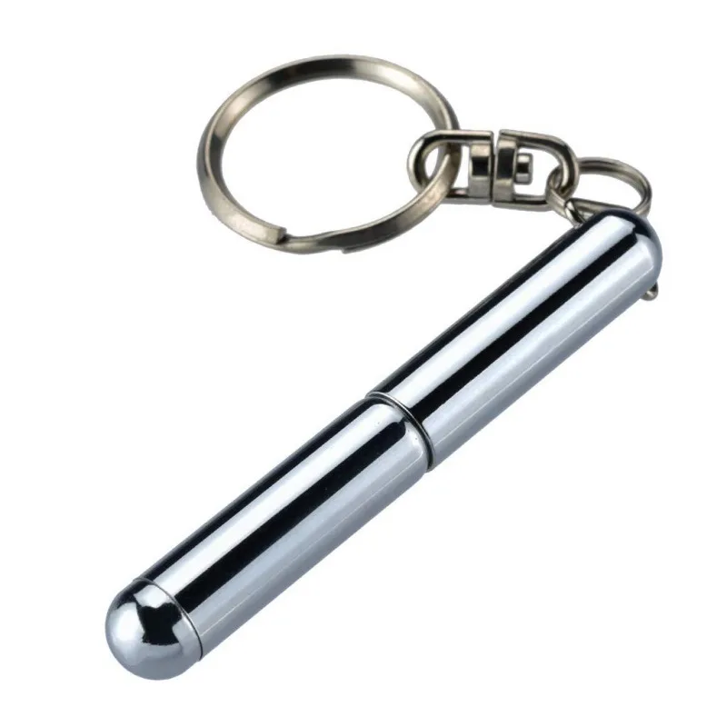 

1 x Stainless Steel Telescoping Pen Keychain Pocket Ballpoint Pen Key Ring Cap