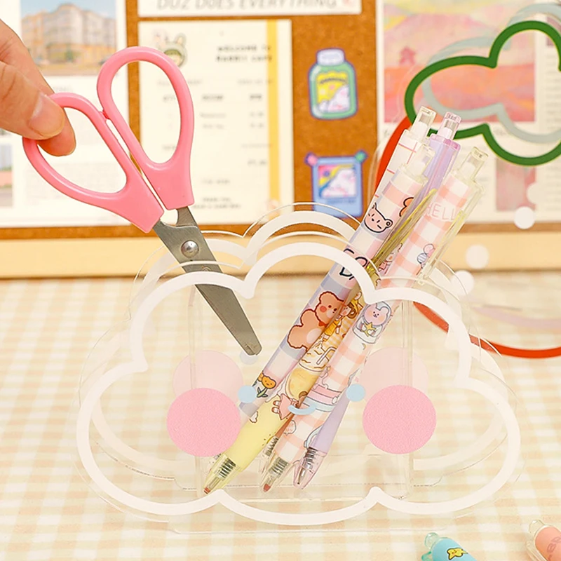 

Ins Kawaii Acrylic Pen Holder Desktop Organizer Creative Bear Bunny Stationery