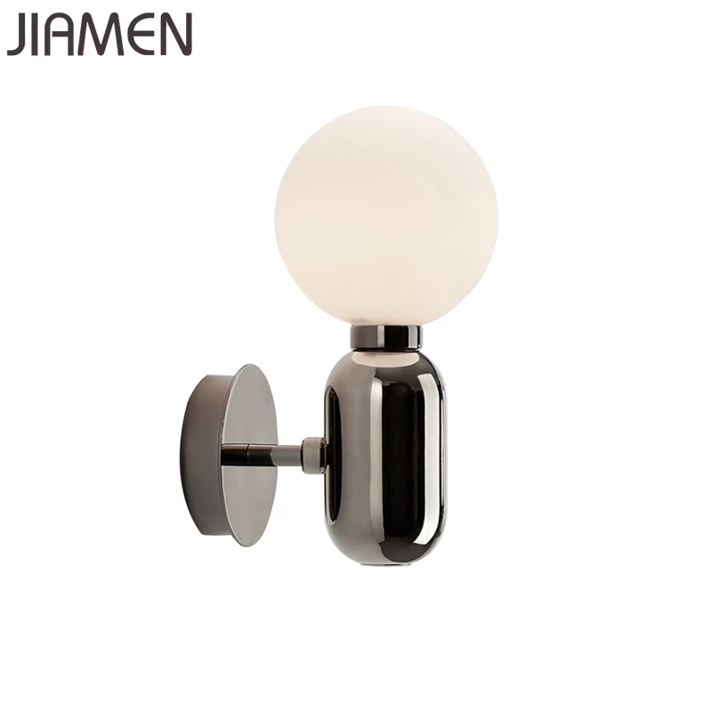 

JIAMEN Modern Simple Degin Glass Wall Light for Bedroom Corridor Aisle Bathroom Vintage Decor Sconces Loft Led Lamp Luminaire