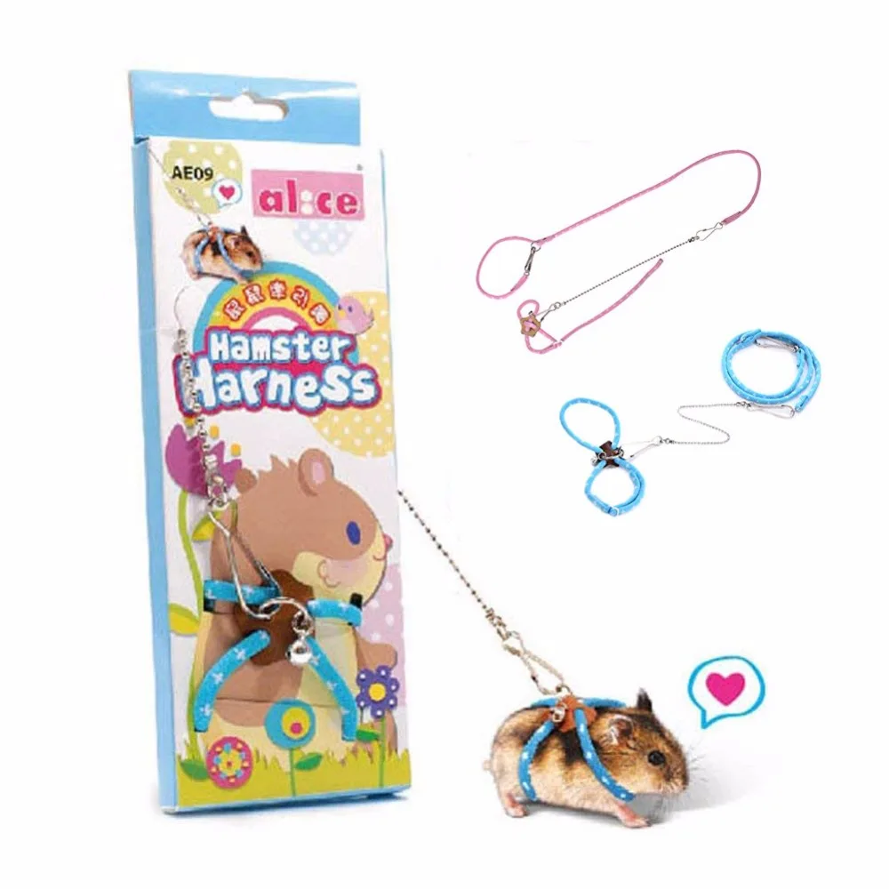 Nylon Harness Vest and Leash Set Adjustable Lead for Pet Dwarf Hamster Gerbil Rat Mouse Ferret Chinchilla Squirrel Small | Дом и сад