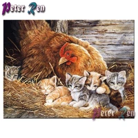 5d animal diamond painting hen and cat diamond embroidery full squareround mosaic picture rhinestone handmade home decoration