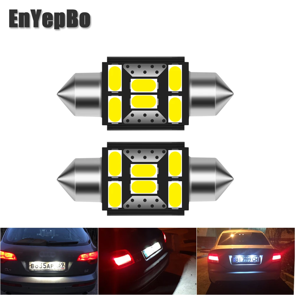 2 шт. светодиодный автомобильный номерной знак светильник C5W 36 мм для Audi A2 A3 8L 8P A4 B5